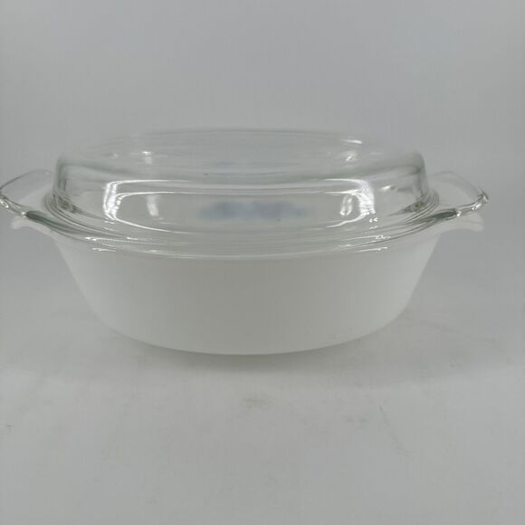 Anchor Hocking Fire King #433 Blue Cornflower 1.5 qt Casserole Dish w/Lid Gift - Picture 7 of 12